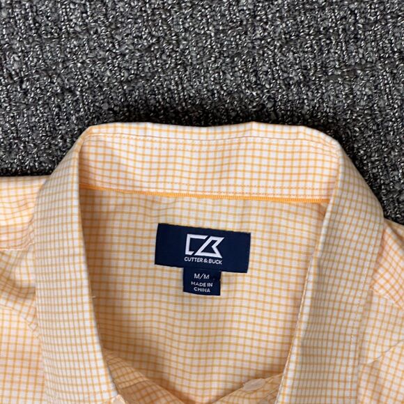 Missouri Tigers Mizzou Cutter & Buck Shirt Mens Medium Orange Gingham Check L/S - Picture 4 of 8